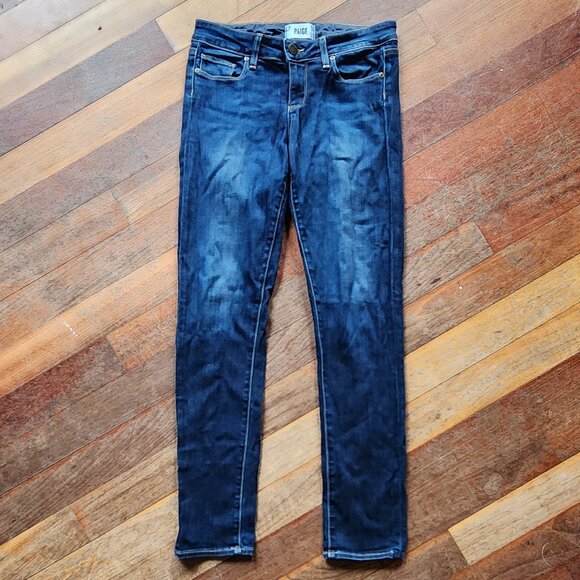 PAIGE Dark Wash Skyline Ankle Peg Jeans Size 26 - Picture 1 of 15